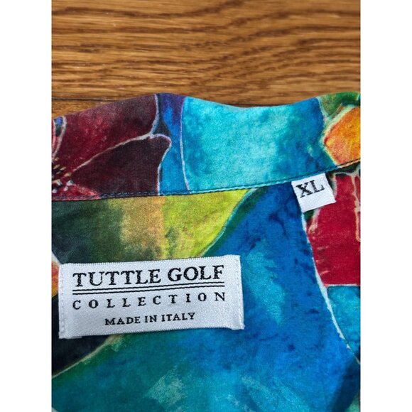 Vintage Tuttle Golf Collection Mens Button Down Short Sleeve Shirt XL Hawaiian - Picture 5 of 7
